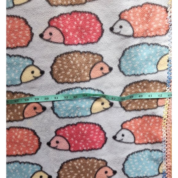 Project Linus Handmade Hedgehog Print Fleece Baby Blanket With Crochet Border - Picture 6 of 7